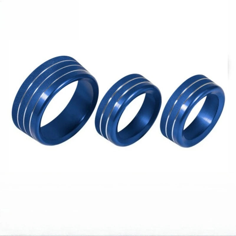 Aluminum A/C Audio Knob Trim Rings | Challenger Durango Cherokee Car Interior Trim QXL Blue