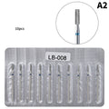10-Pc Stainless Steel Nail Drill Bit Set | Manicure & Pedicure Nail Drill Bit Set QXL A2