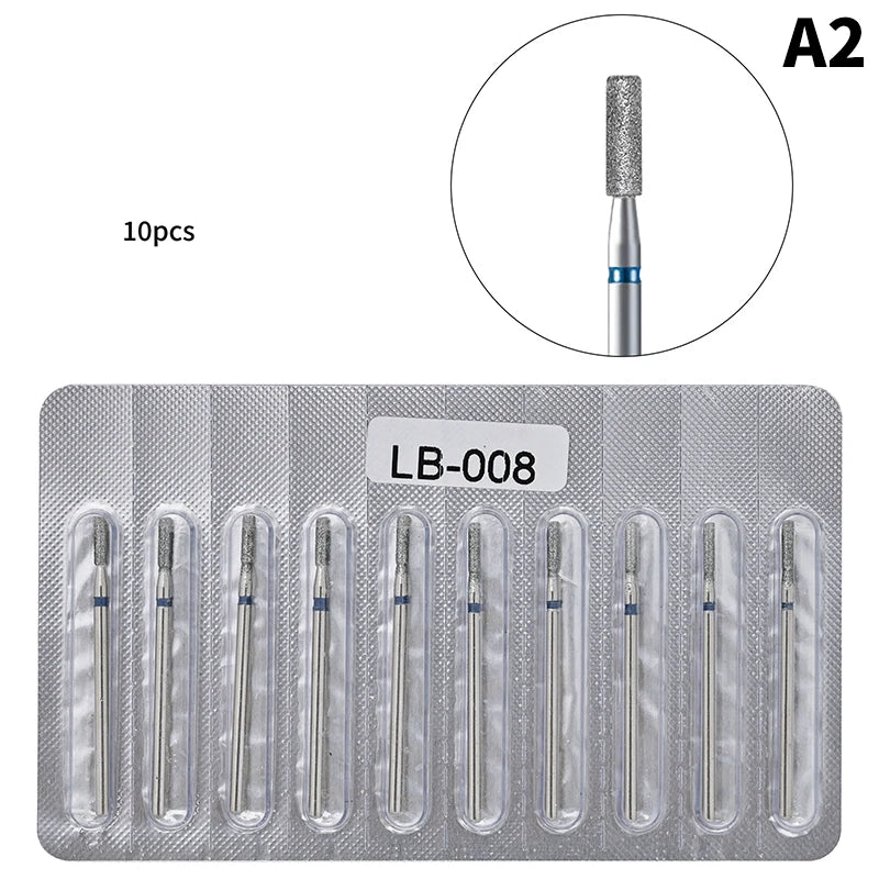 10-Pc Stainless Steel Nail Drill Bit Set | Manicure & Pedicure Nail Drill Bit Set QXL A2