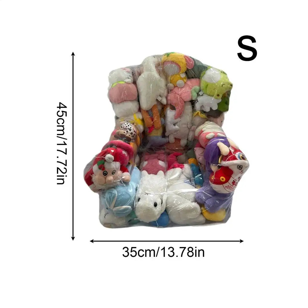Clear Stuffed Animal Bean Bag Storage Chair Cover | PVC Organizer Toy Storage Organizer QXL Transparent S