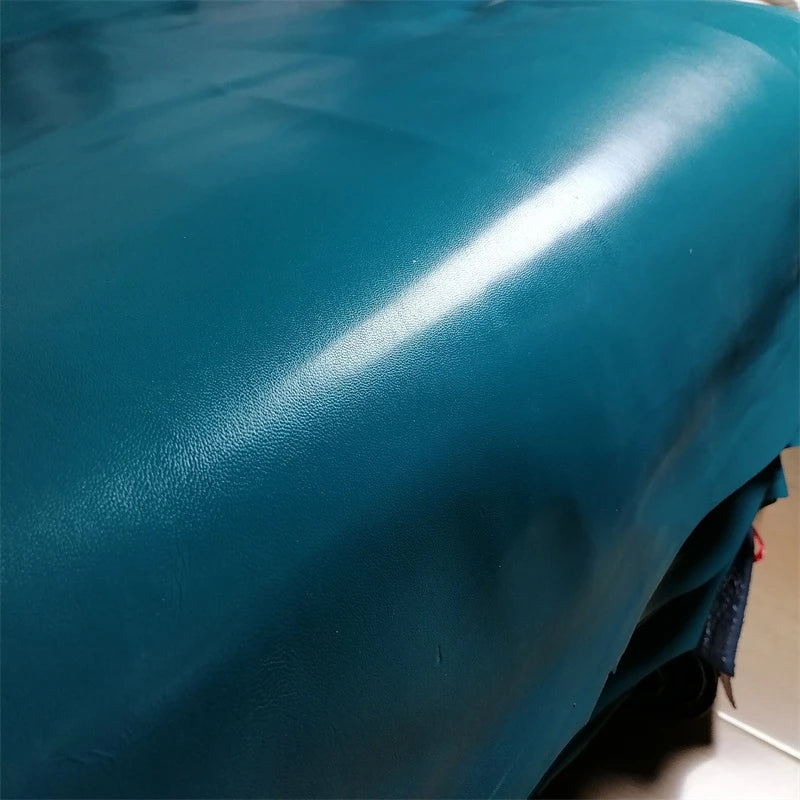 Peacock Blue Top-Grain Goatskin Leather 0.6–0.7mm | DIY Lining Leather Craft Sheet QXL