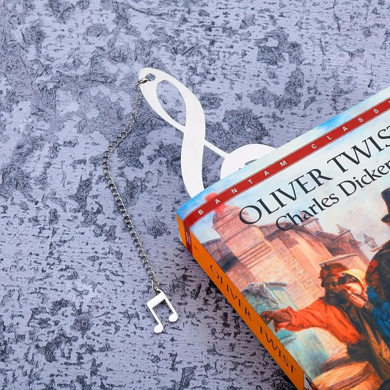 Musical Note Bookmark with Heart Charm | Gift for Music Lovers Decorative Bookmark QXL