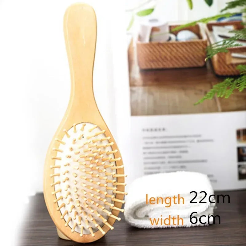 Bamboo Wood Hair Brush & Scalp Massage Comb | 3 Sizes Bamboo Hair Brush QXL