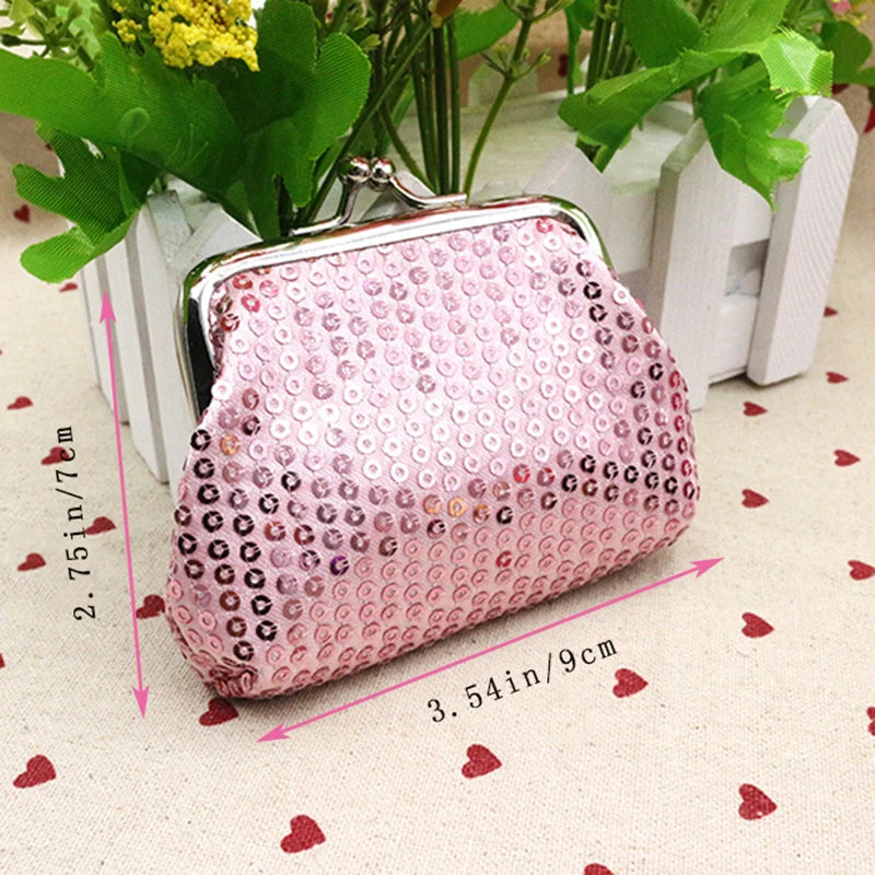 Sequin Kiss Lock Coin Purse | Festival & Party Glitter Bag Sequin Coin Purse QXL