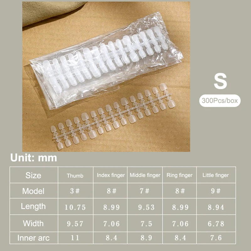100-Pack Kids Clear Press-On Nail Tips | Coffin False Nails Kids False Nail Tips QXL A3
