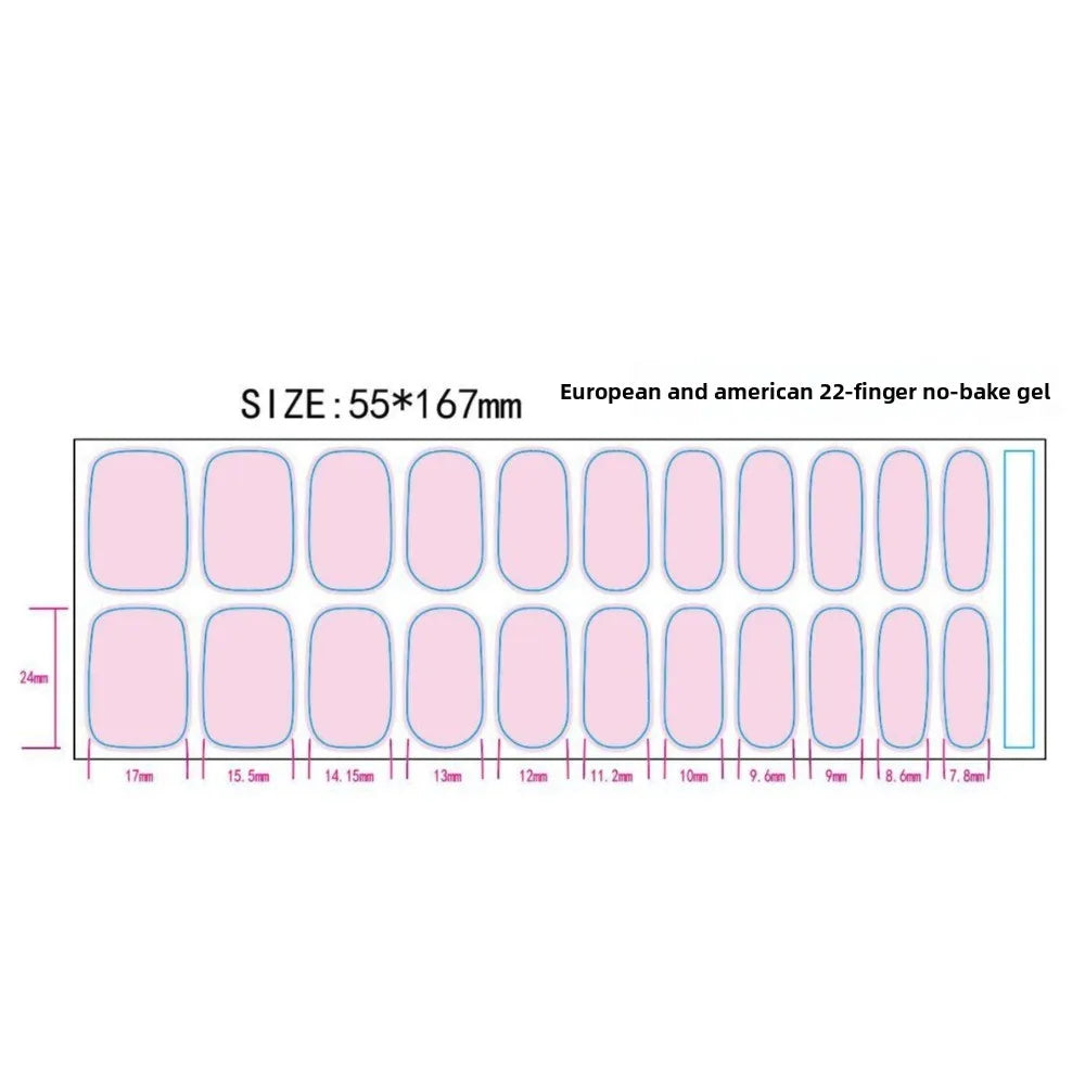 Semi-Cured UV Nail Wraps | French White Edge Full Cover – 22 Strips Semi-Cured Nail Wraps QXL