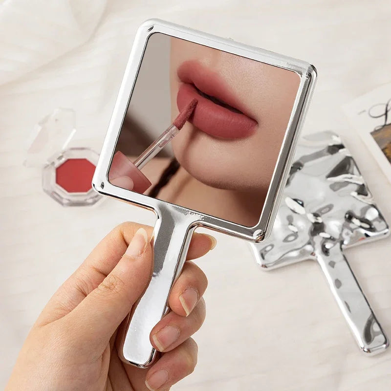 BMPEIC Square Handheld Makeup Mirror – HD Electroplated Vintage Handheld Makeup Mirror QXL