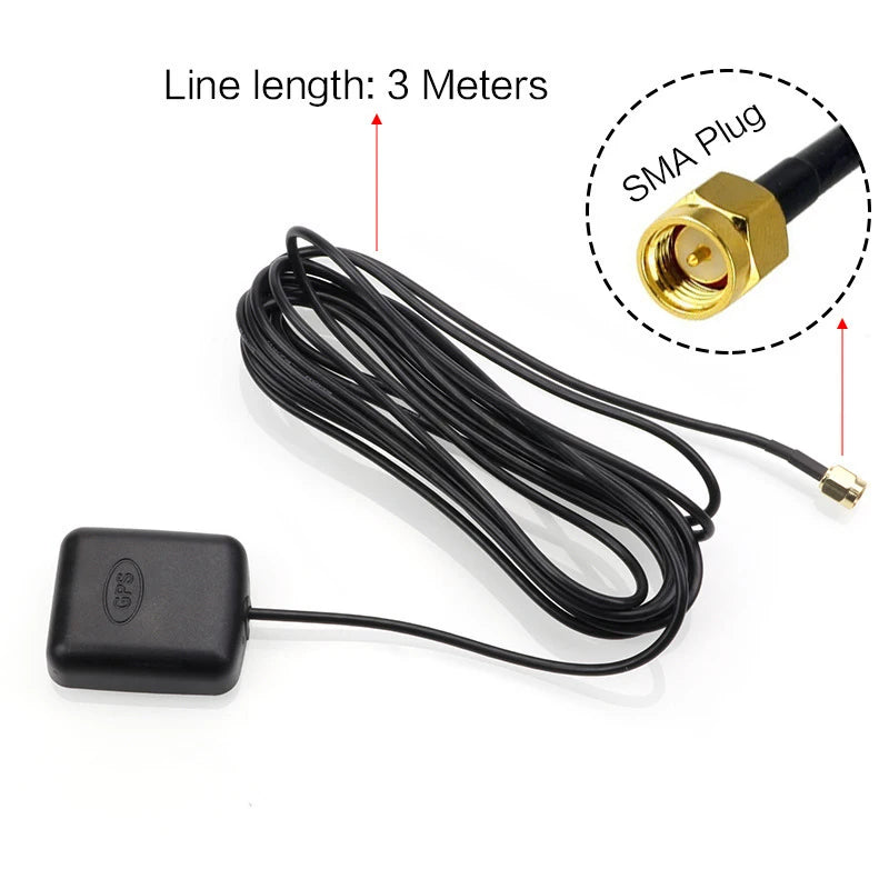 SMA Car GPS Active Antenna 3M Cable | High Sensitivity GPS Car Antenna QXL