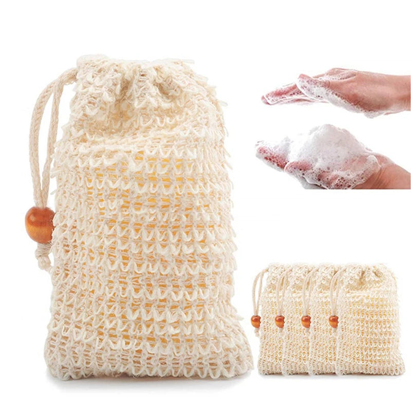 Natural Sisal Soap Bag – Exfoliating Soap Saver Pouch Soap Saver Bag QXL