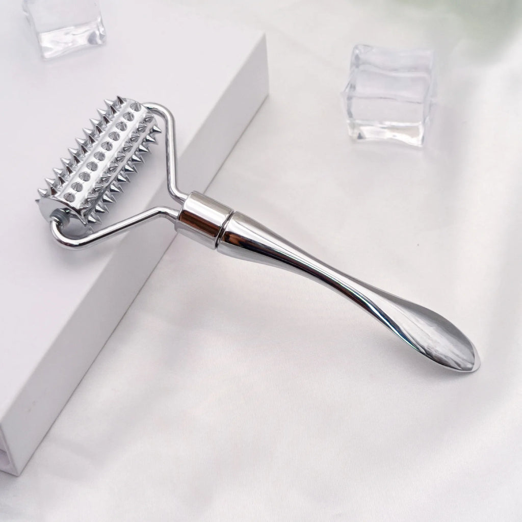 Metal Face Roller & Eye Massage Tool | Stainless Steel Face Massage Roller QXL