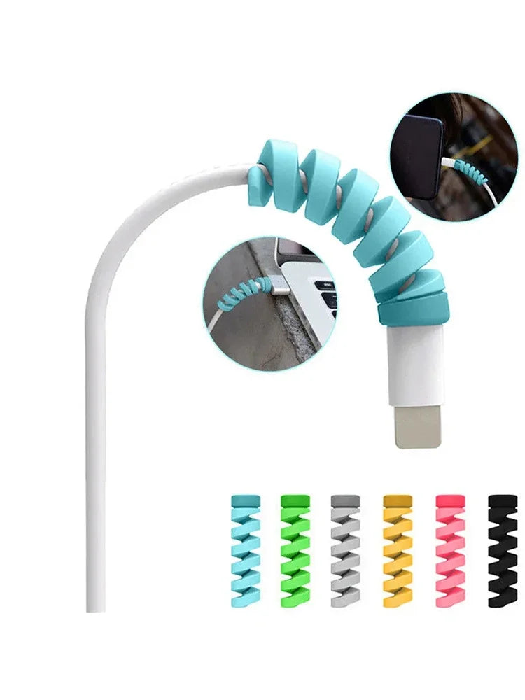 Silicone USB Cable Protector & Winder Clip | Charger Cord Guard Cable Protector Clip QXL