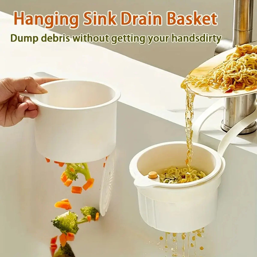 Push-Button Sink Drain Basket | Hangable Kitchen Strainer Sink Drain Basket QXL