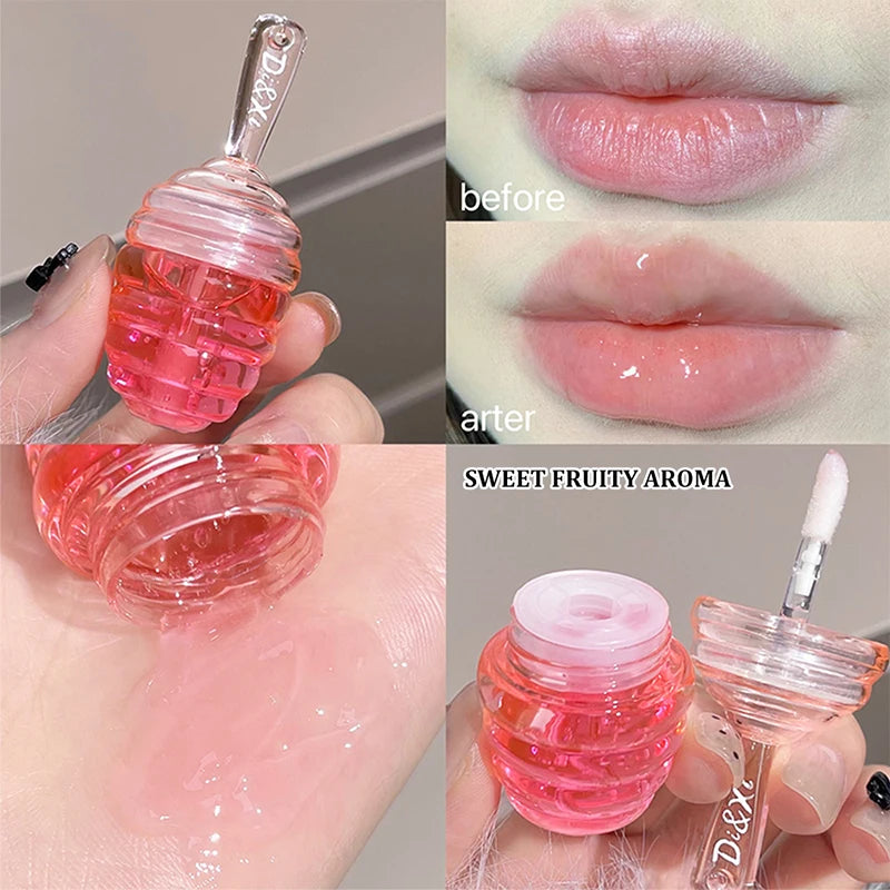Honeypot Lip Oil Gloss | Moisturizing Hydrating Lip Tint Lip Oil Gloss QXL