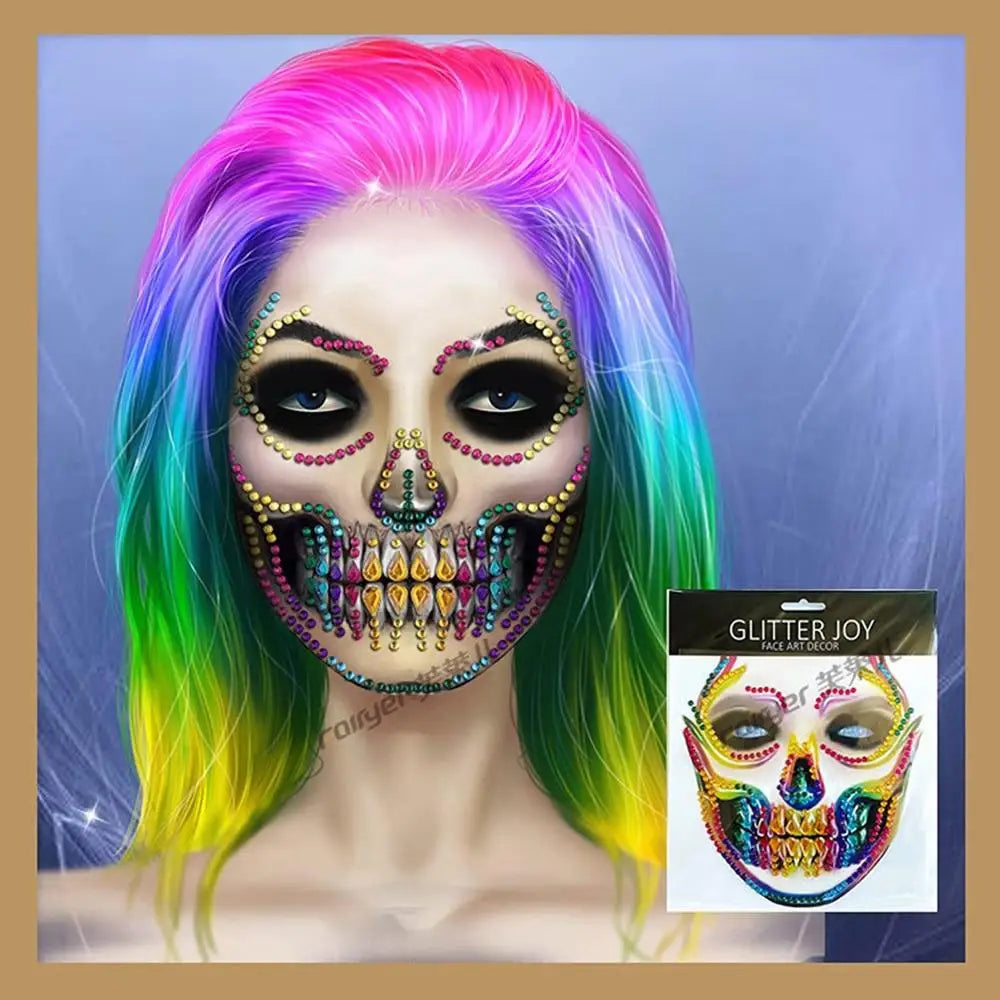 Halloween Face Gems | Acrylic Rhinestone Crystal Stickers Face Gem Stickers QXL