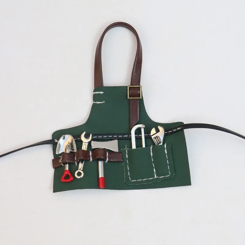1:12 Miniature Tool Set & Doll Apron | Dollhouse Accessories Dollhouse Miniature Set QXL green