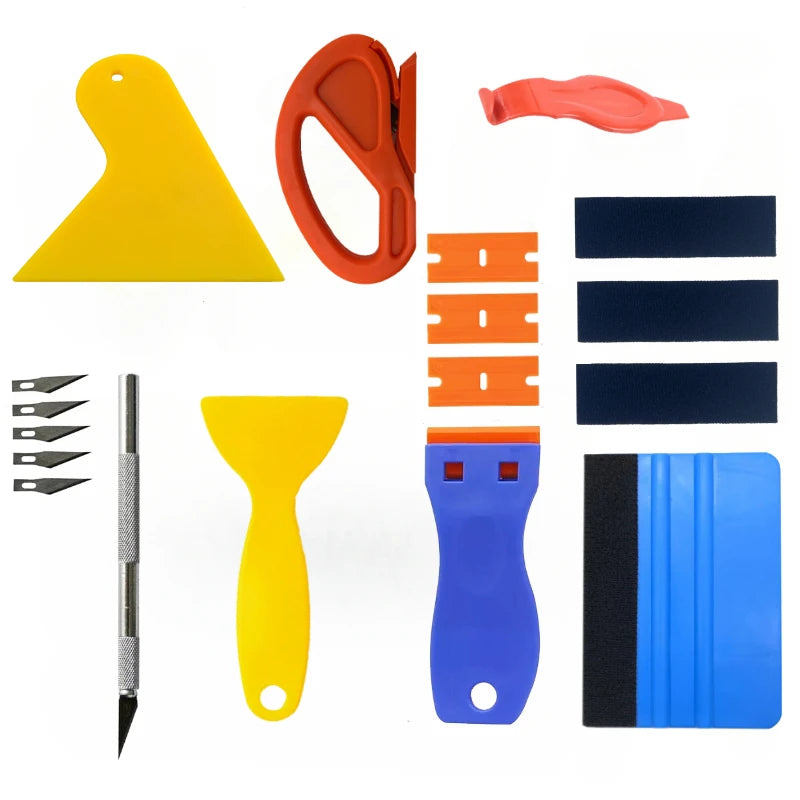 Auto Vinyl Wrap Tool Kit – Squeegee, Knife & Scraper Set Vinyl Wrap Tool Kit QXL 18pcs