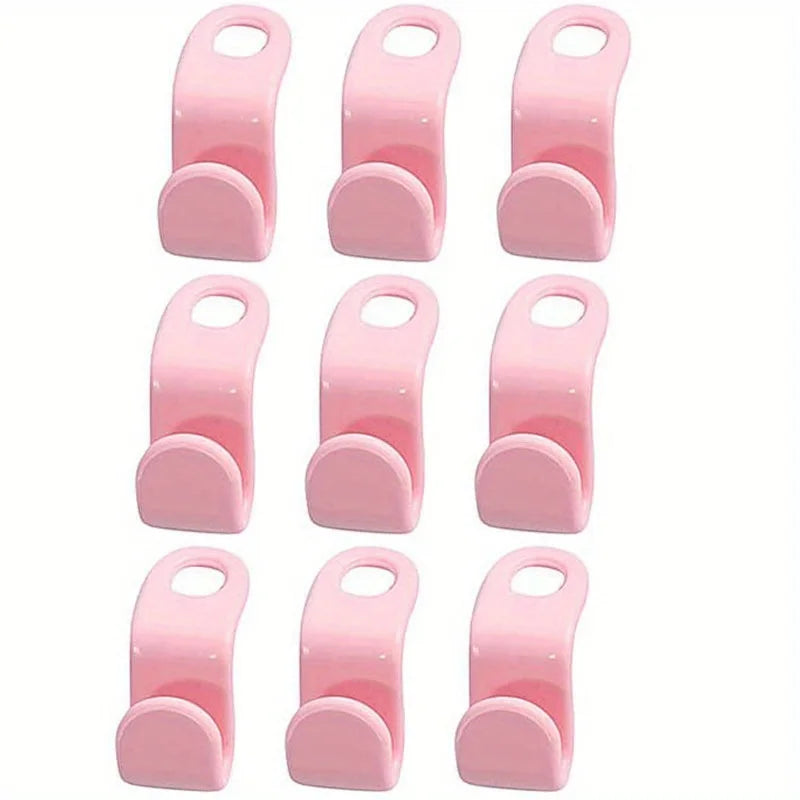 Cascading Hanger Hooks | Space-Saving Closet Organizer Hanger Connector Hooks QXL Pink