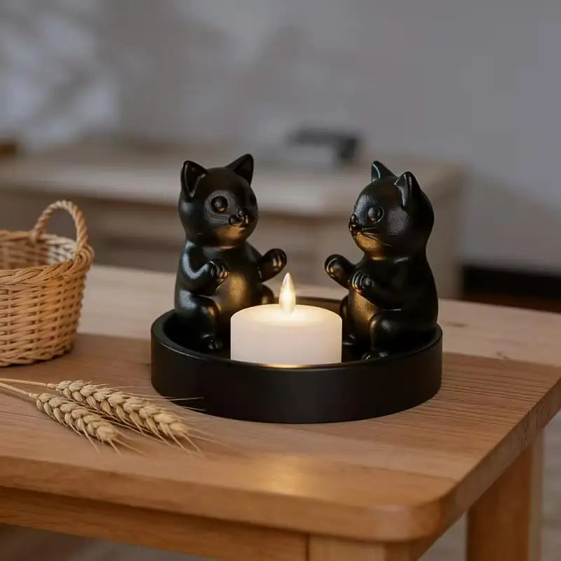 Cat-Shaped Candle Holder | Kitty Home & Desk Decor Candle Holder QXL