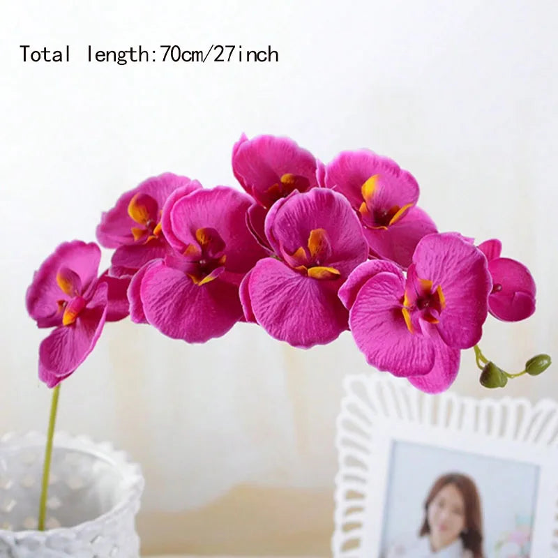 2-Pack Lifelike Butterfly Orchid Artificial Flowers | Home Decor Artificial Flowers QXL Purple 2pcs