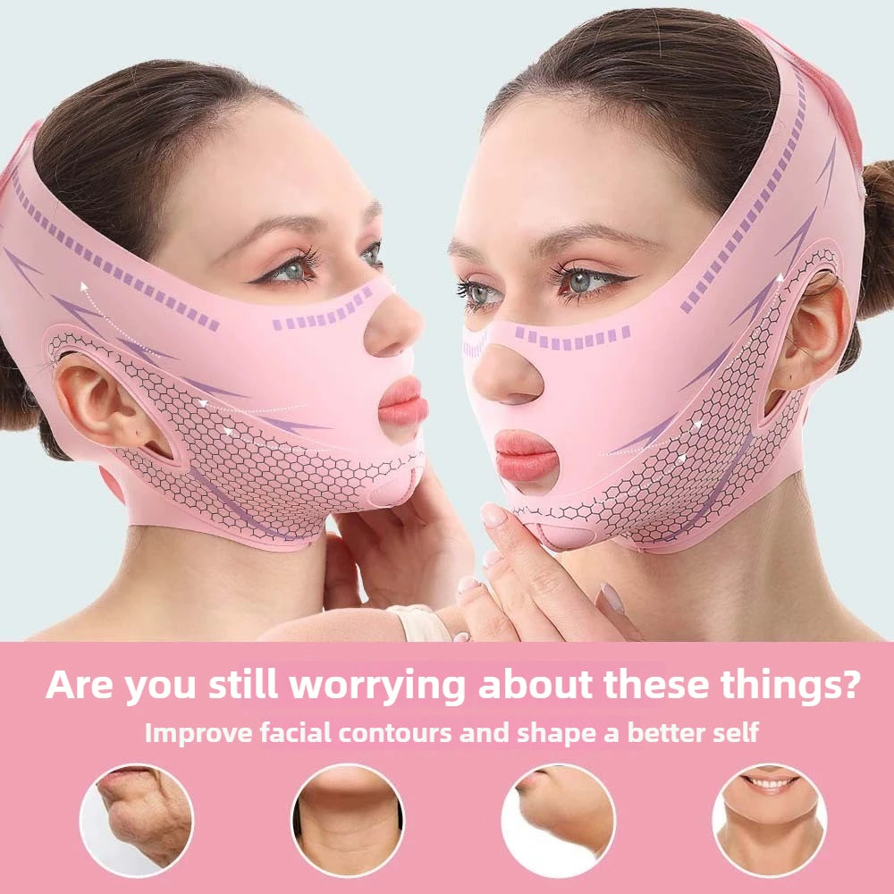 V-Line Face Lifting Bandage | Chin & Cheek Contouring Strap Face Lifting Strap QXL