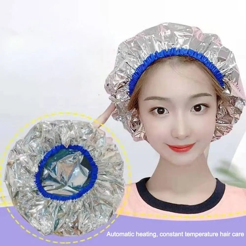 Aluminum Foil Self-Heating Hair Cap | Reusable Dye Steamer Hair Dye Cap QXL
