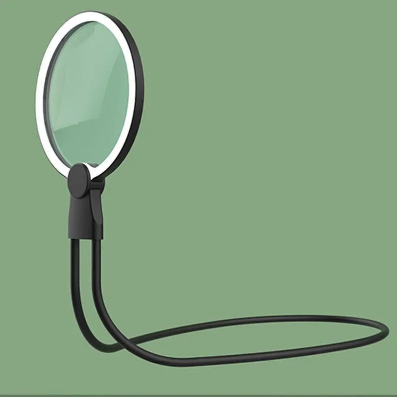 3X Hands-Free LED Magnifier with 24 Lights | USB Rechargeable LED Magnifier QXL Magnifying Glass