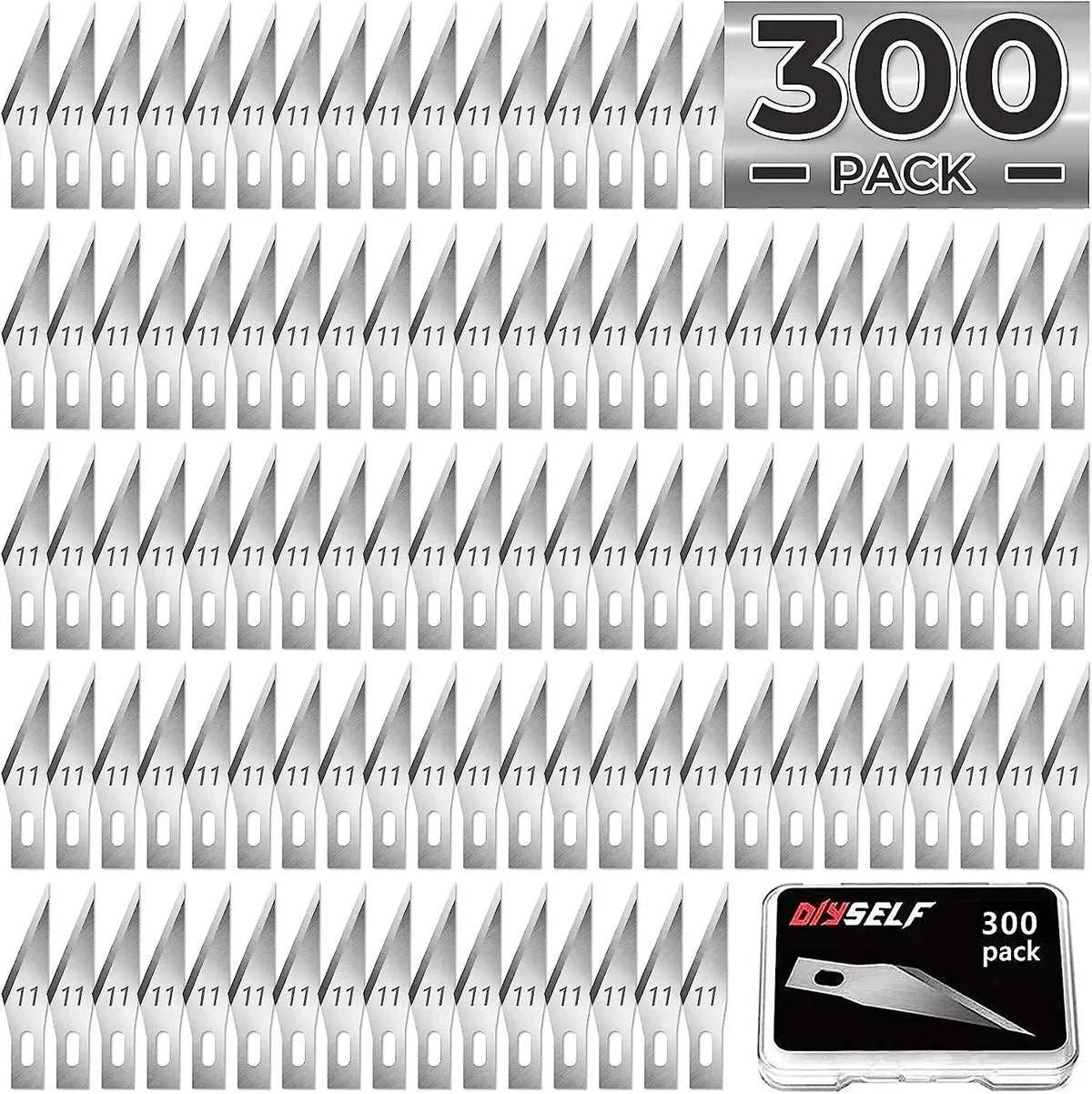 #11 Craft Knife Refill Blades | 100/200/300-Pack Carbon Steel Craft Knife Blades QXL M264 300PCS