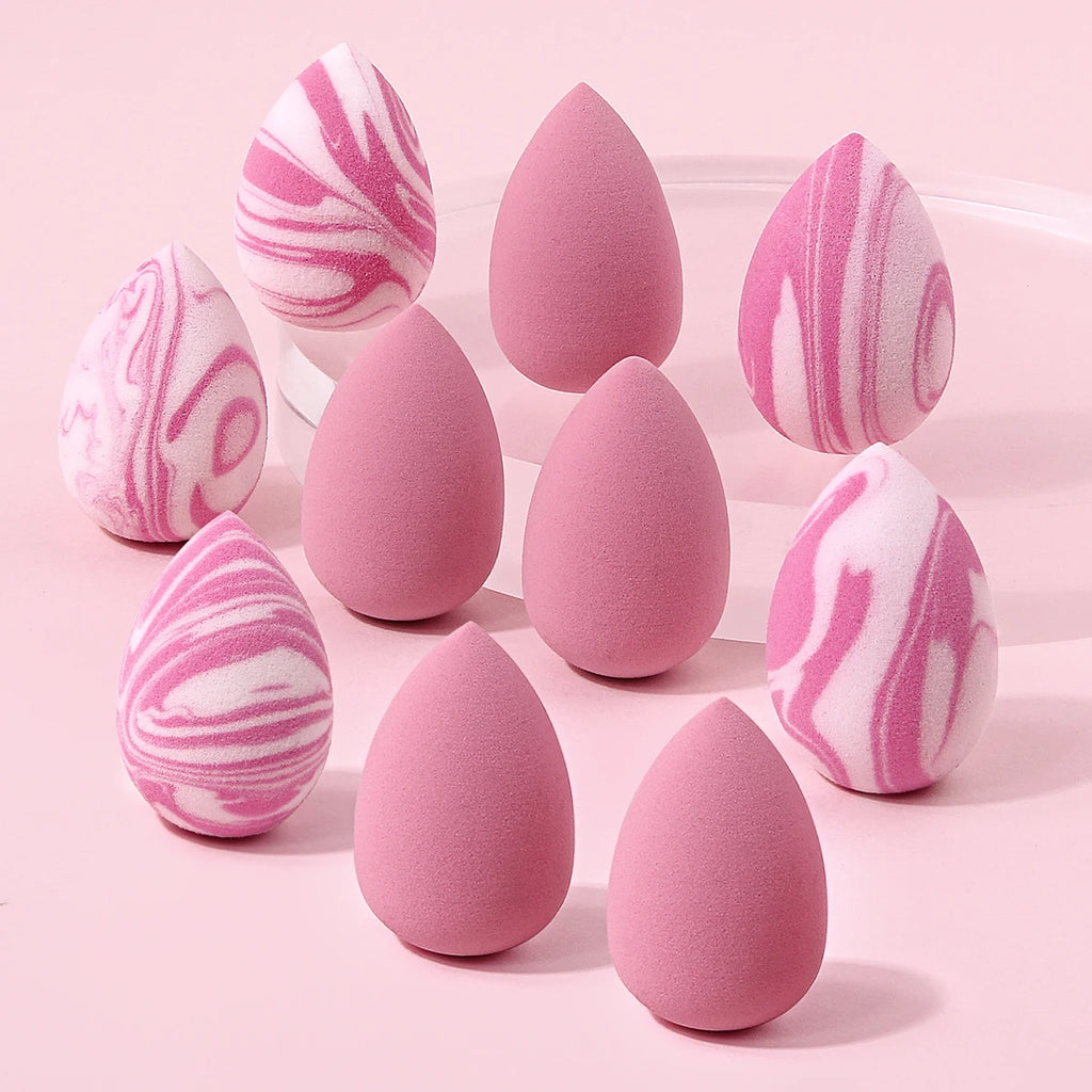 10-Pack Mini Pink Teardrop Makeup Sponges – KOSSHOW Makeup Sponge Set QXL