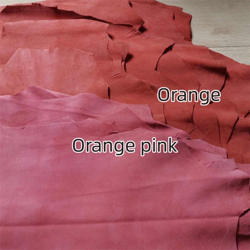 Orange Frosted Sheepskin Leather Fabric 0.6–0.7mm | DIY Craft Leather Craft Fabric QXL