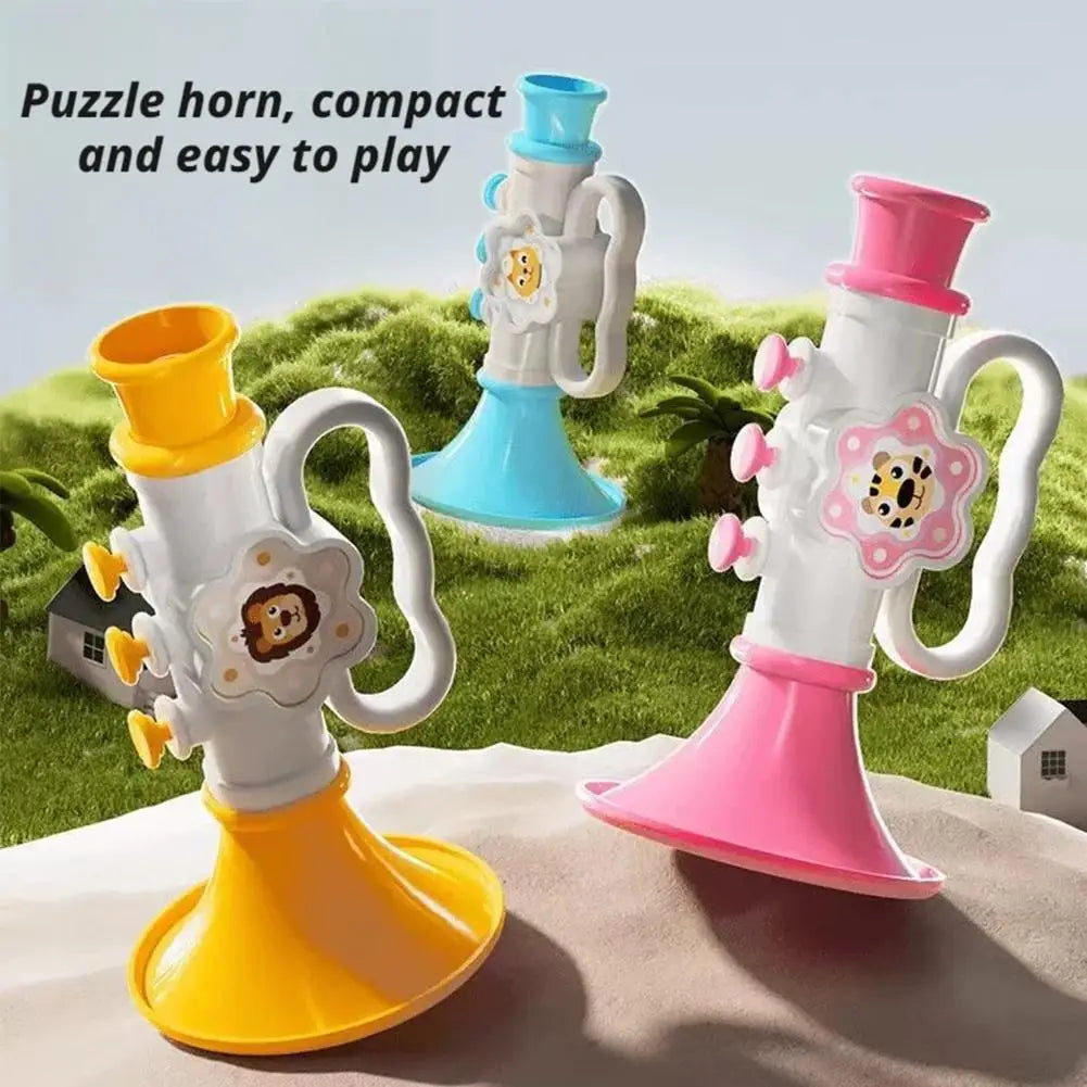 Kids Mini Tiger Horn Trumpet Toy with Hanging Rope | 1–3 Pack Kids Musical Toy QXL