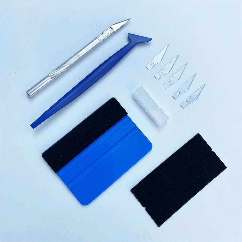 Pro Car Vinyl Wrap Tool Kit Window Tint Squeegee Set Large Square Film Scraper for Auto Paint Protection Film Car Accessories QXL B