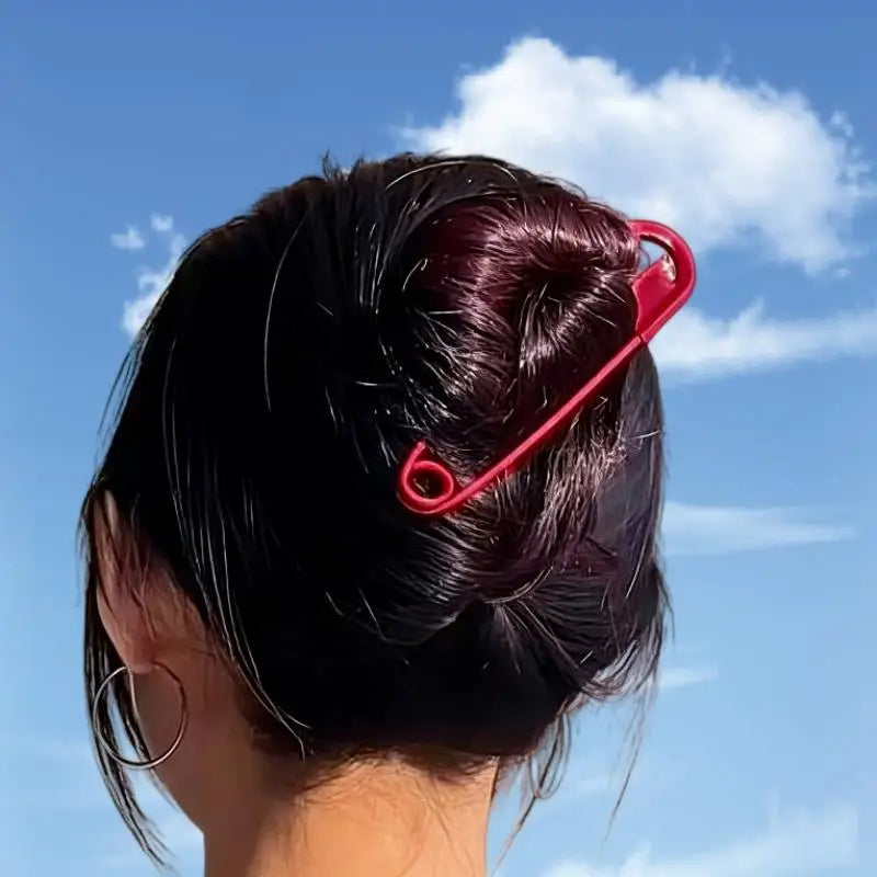 Safety Pin Hair Claw Clip | Large Metal Barrette for Thick Hair Hair Claw Clip QXL