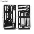 8/19-Pc Stainless Steel Nail Clipper & Manicure Set with Case Nail Clipper Set QXL 19PCS Black