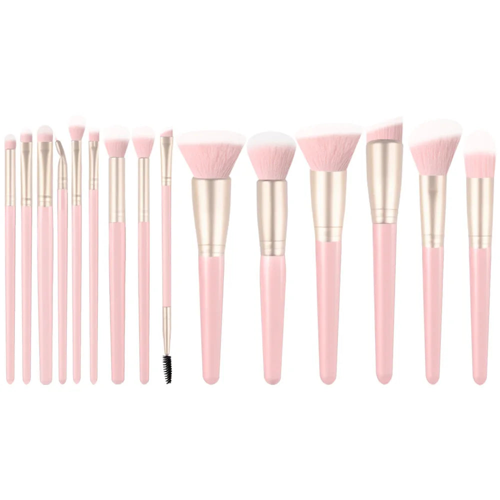ZOREYA 15-Piece Makeup Brush Set | Concealer, Blush & More Makeup Brush Set QXL Pink