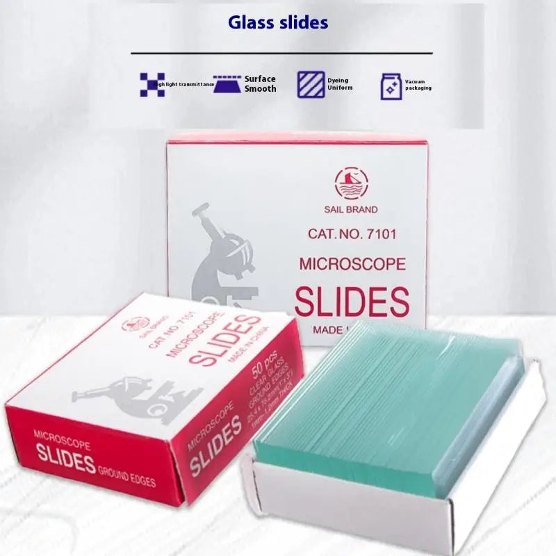 50-Pack Blank Glass Microscope Slides | 25.4×76.2mm Biology Microscope Slides QXL
