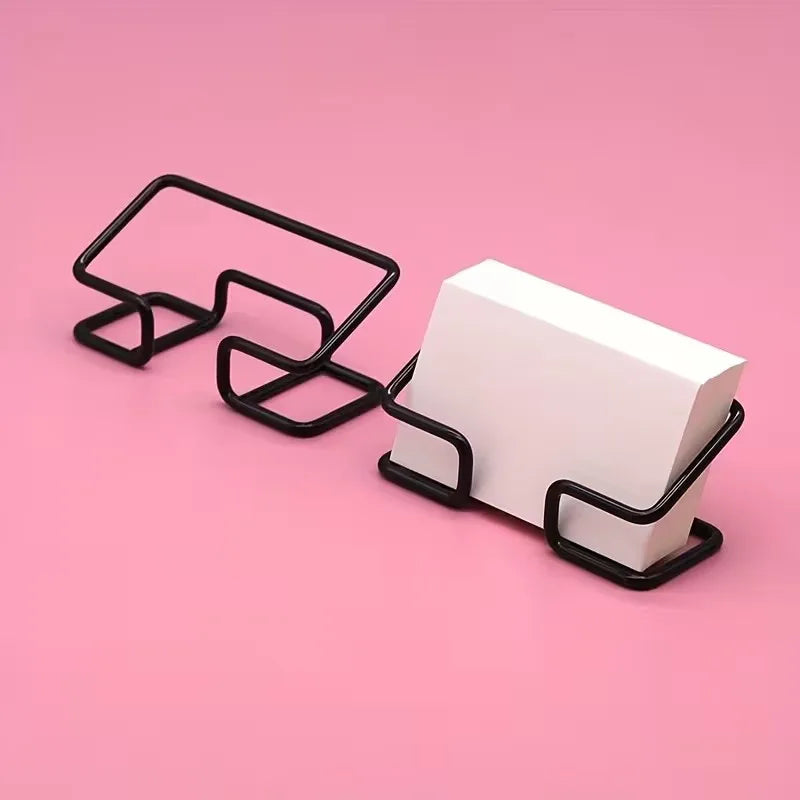 Iron Business Card Holder – Elegant Black & White Desk Stand Business Card Holder QXL
