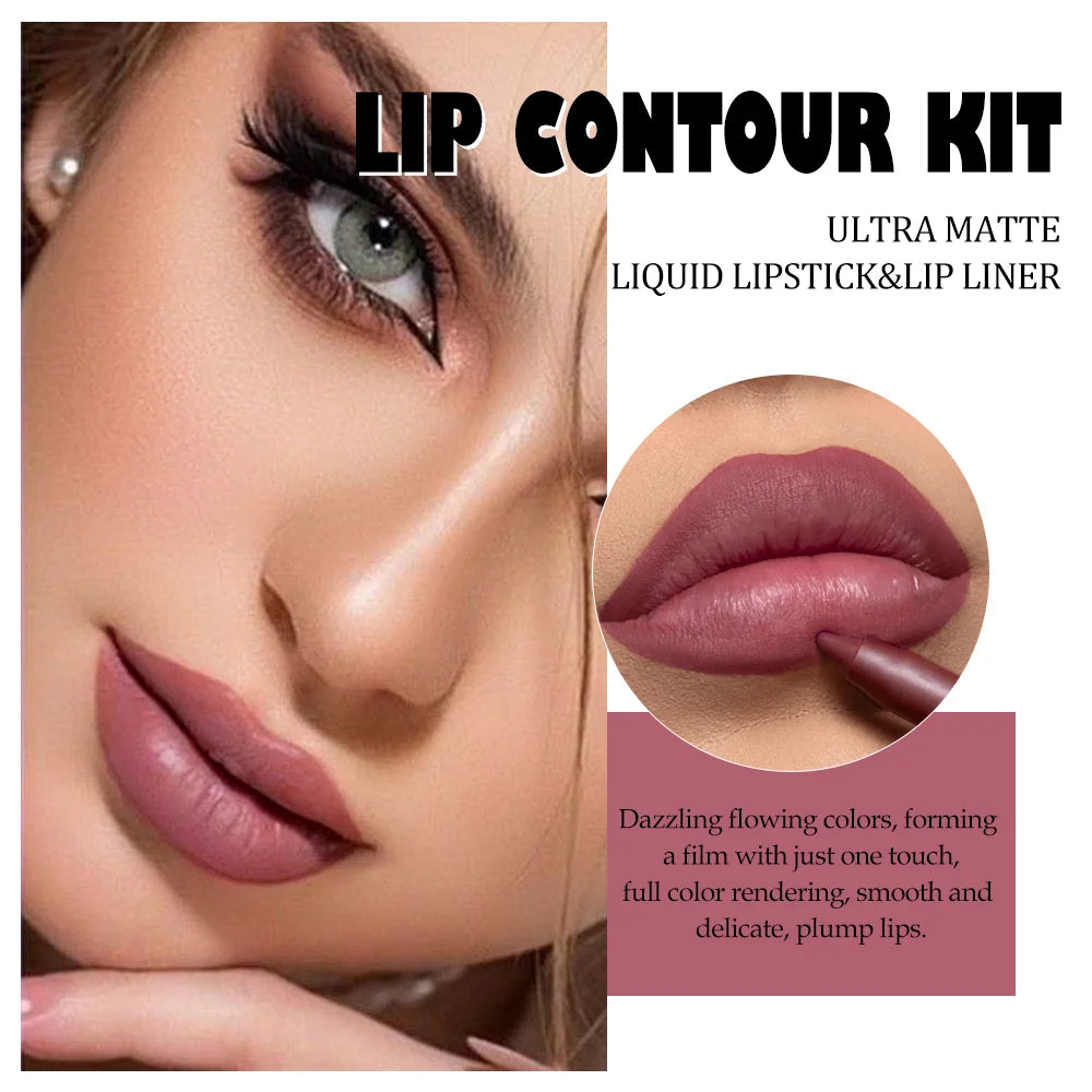 JUJU Dream Matte Lip Gloss & Lip Liner Set – 2-Piece Duo Lip Gloss & Liner Set QXL