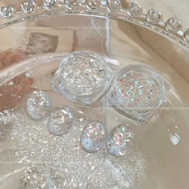 Holographic Iridescent Nail Art Glitter Sequins Jar | PET Nail Art Glitter QXL