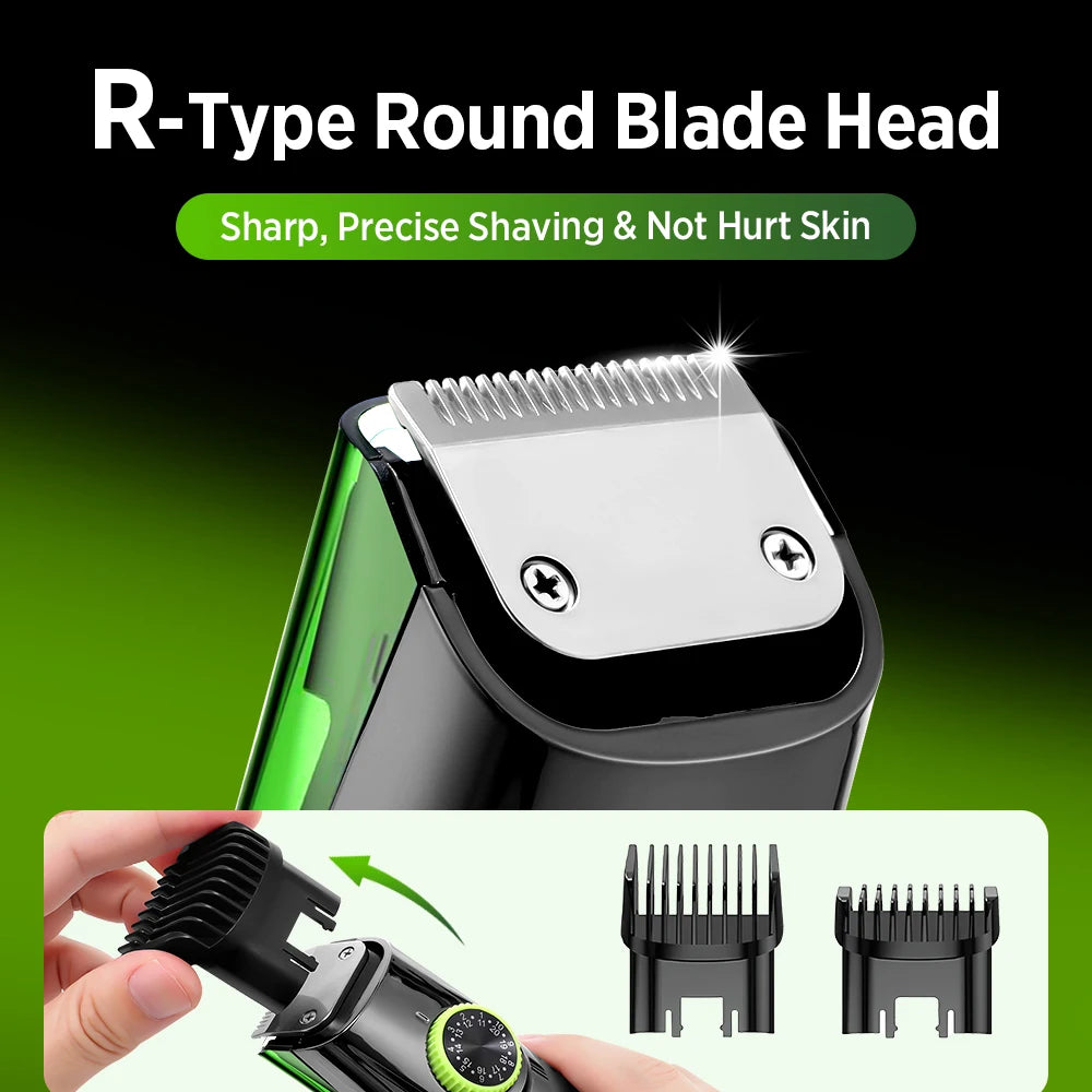 Ms.Dear Cordless Beard Trimmer Vacuum Clipper IPX6 – Green Beard Trimmer QXL