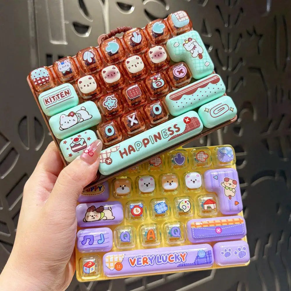 26-Key Clicker Keyboard Pendant | Fidget Keycap Backpack Charm Fidget Pendant QXL