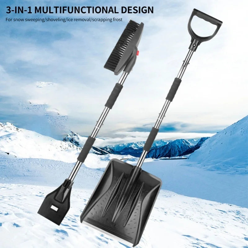 3-in-1 Extendable Car Snow Removal Kit – Shovel, Scraper & Brush Car Snow Removal Kit QXL