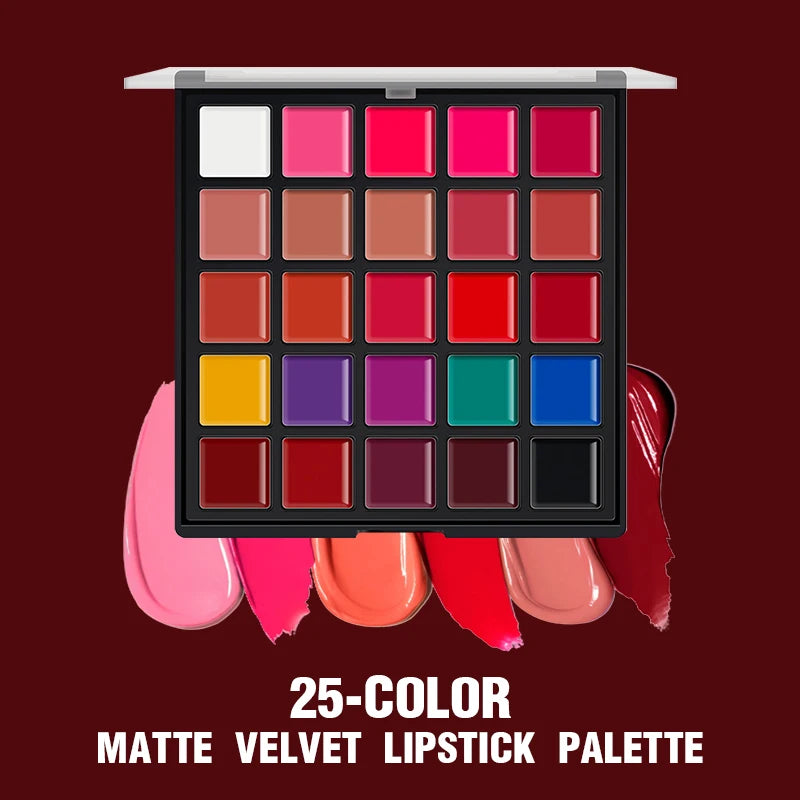25-Shade Lipstick & Lip Gloss Palette | Pigmented & Moisturizing Lip Color Palette QXL