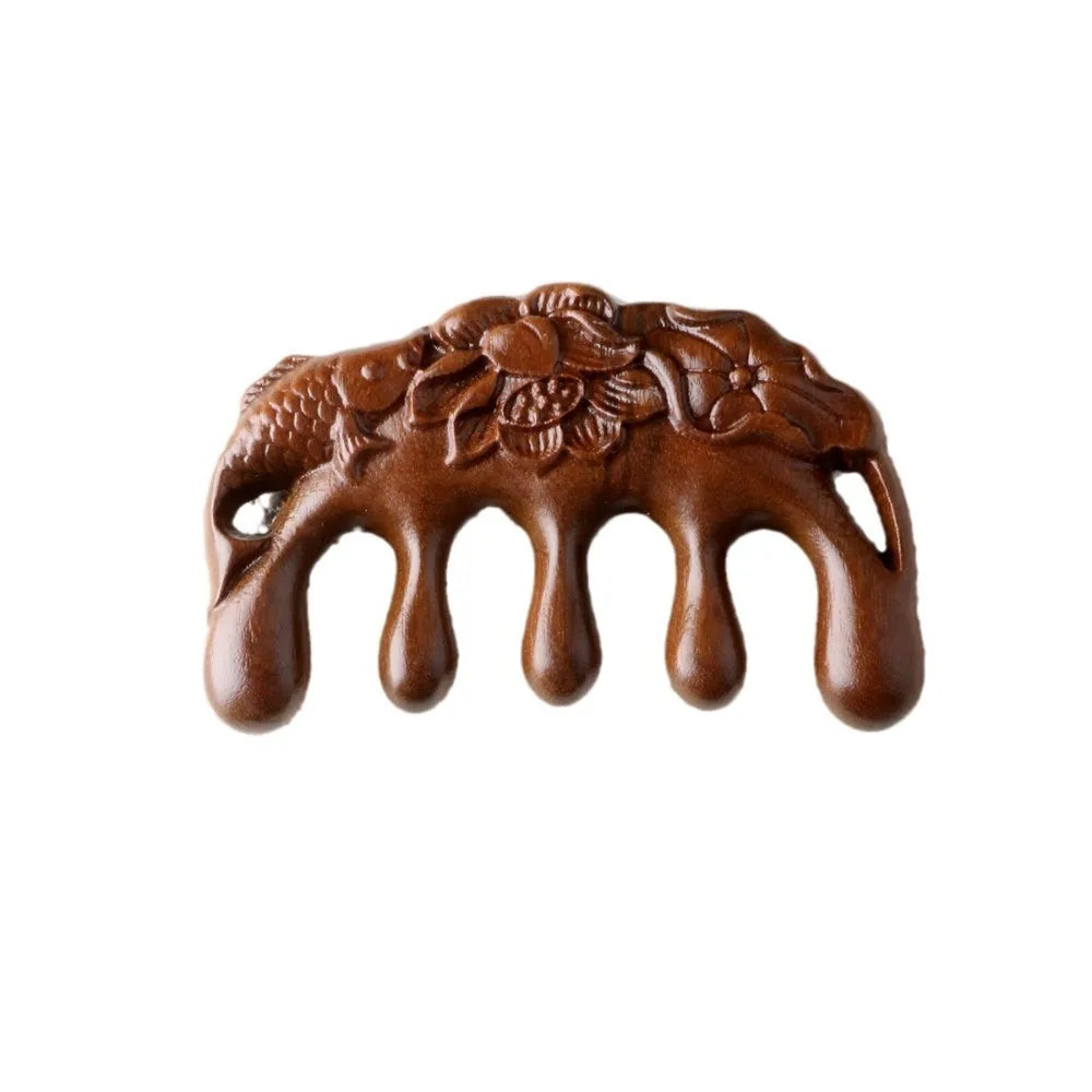 Sandalwood Wide Tooth Meridian Massage Comb | Head & Body Massage Comb QXL black