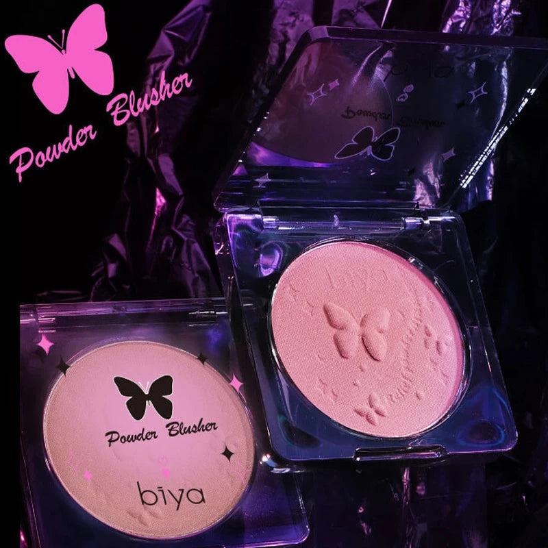 Embossed Matte Powder Blush | Blue & Purple Monochrome Blusher Powder Blush QXL