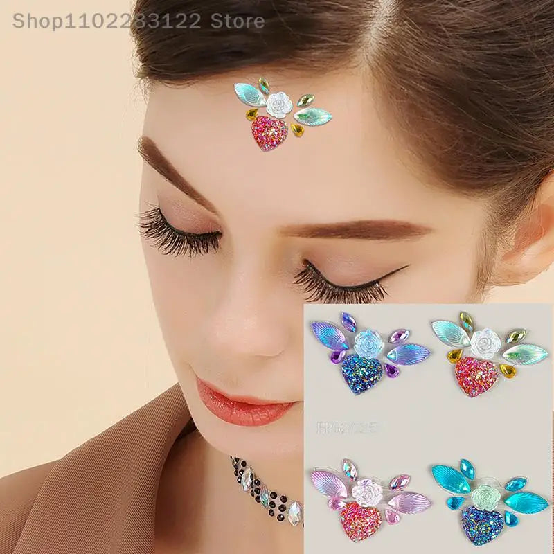3D Face Rhinestone Crystal Stickers | Body Art Jewels Face Jewel Stickers QXL