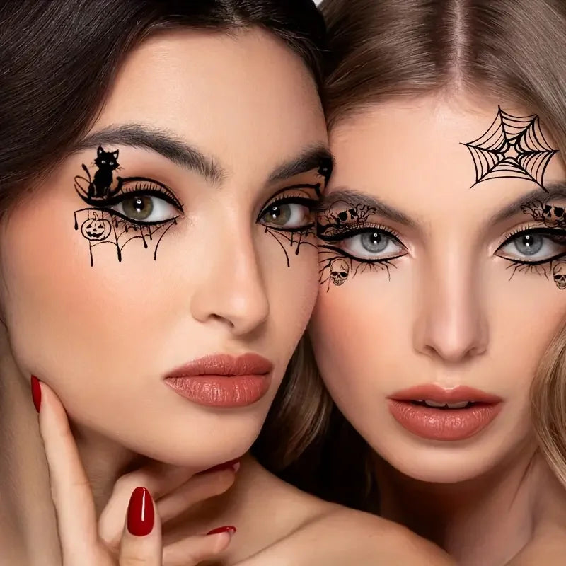 10-Pack Halloween Temporary Eye Tattoo Stickers | Waterproof Temporary Tattoo Stickers QXL