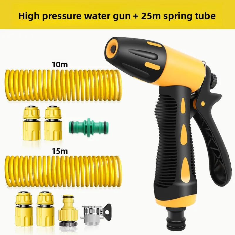 Retractable Spring Hose & Spray Gun Set | 10M 15M 20M Retractable Garden Hose QXL 25M
