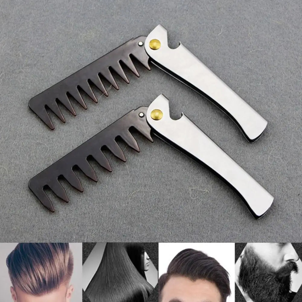 Stainless Steel Foldable Men's Comb | Pompadour Hair Styling Men's Hair Comb QXL