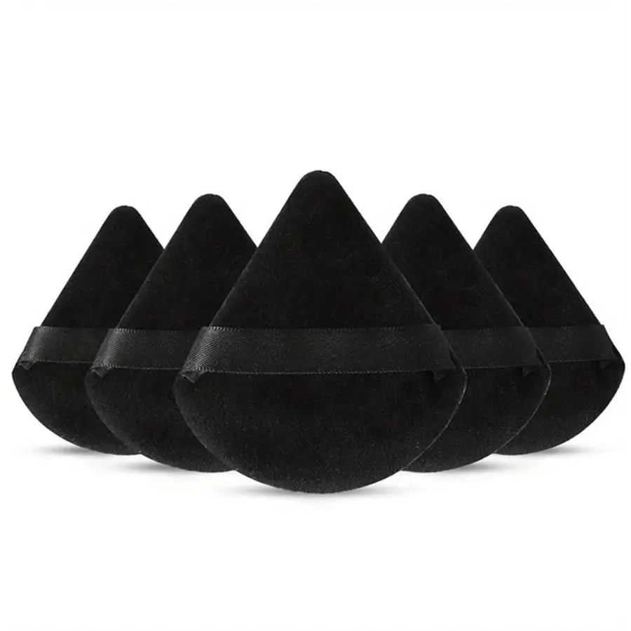 5-Pack Velvet Triangle Makeup Sponges & Powder Puffs Makeup Powder Puff QXL black