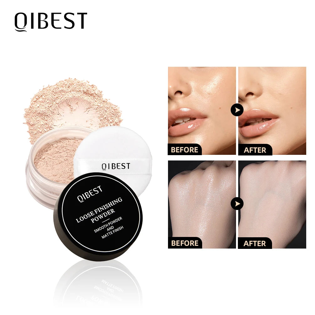 QIBEST Matte Loose Setting Powder | Oil Control 24H Waterproof Loose Setting Powder QXL